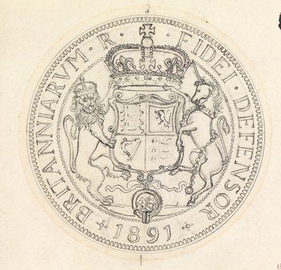 Two Design Sketches for the Florin and Shilling, 1891 by Edward John Poynter